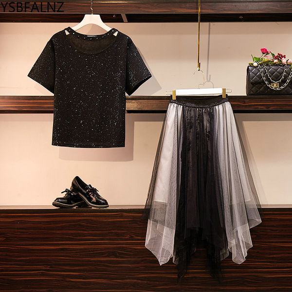 two piece dress 2021 summer solid halter o-neck short t-shirt +mesh skirt two-piece suit women plus size clothes loose irregular, White
two piece dress 2021 summer solid halter o-neck short t-shirt +mesh skirt two-piece suit women plus size clothes loose irregular, White