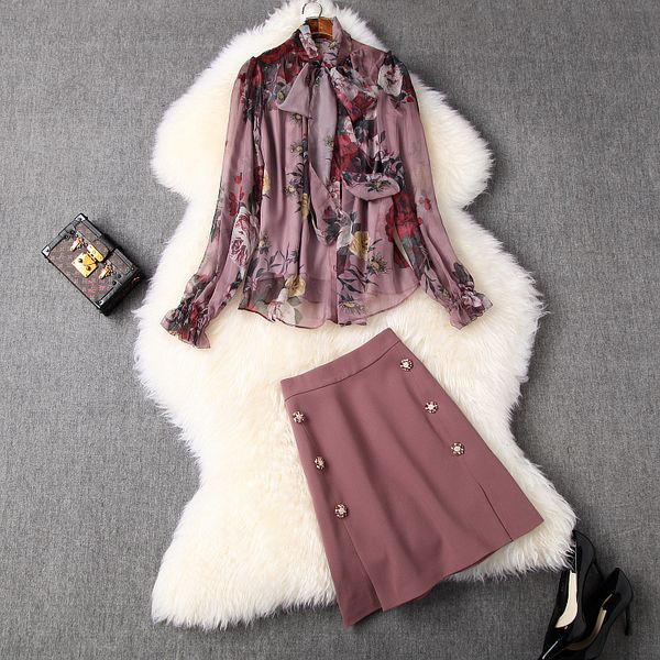 new european and american women's dresses for spring 2020 long sleeve bow print shirt drill button skirt fashion suits, White
new european and american women's dresses for spring 2020 long sleeve bow print shirt drill button skirt fashion suits, White