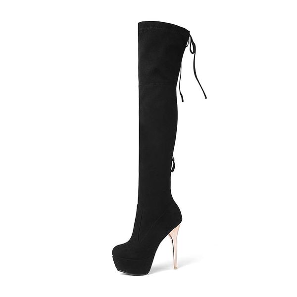 new 9 colors 14.5cm high heels platform shoes for women 2019 casual autumn winter over-the-knee boots, Black
new 9 colors 14.5cm high heels platform shoes for women 2019 casual autumn winter over-the-knee boots, Black