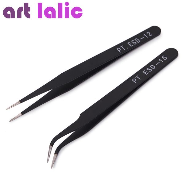 2pcs stainless steel curved straight black tweezer nail art rhinestones nipper picking tool sequins, Silver;gold
2pcs stainless steel curved straight black tweezer nail art rhinestones nipper picking tool sequins, Silver;gold
