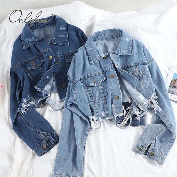ordi2020 autumn streetwear women denim jacket coat casual outwear fashion new short ripped jeans jacket coats, Black;brown
ordi2020 autumn streetwear women denim jacket coat casual outwear fashion new short ripped jeans jacket coats, Black;brown