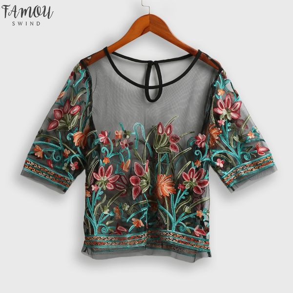 women see through blouse transparent mesh floral embroidered half sleeves sheer 3xl 5xl plus size regular shirts female tunic black, White
women see through blouse transparent mesh floral embroidered half sleeves sheer 3xl 5xl plus size regular shirts female tunic black, White