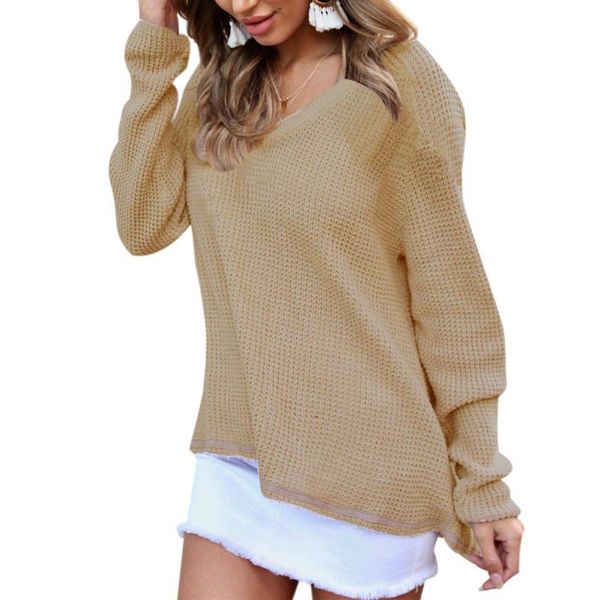 women long-sleeved casual fashion pullovers v-neck loose sweater women autumn winter sweater, White;black
women long-sleeved casual fashion pullovers v-neck loose sweater women autumn winter sweater, White;black