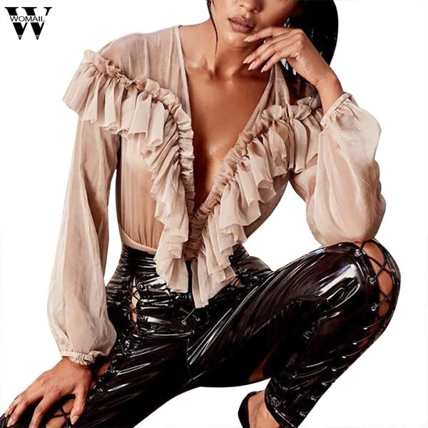 womail casual jumpsuit summer bodysuit women bodysuit ruffles v-neck jumpsuit mesh perspective slim combinaison femme sexy, Black;white
womail casual jumpsuit summer bodysuit women bodysuit ruffles v-neck jumpsuit mesh perspective slim combinaison femme sexy, Black;white