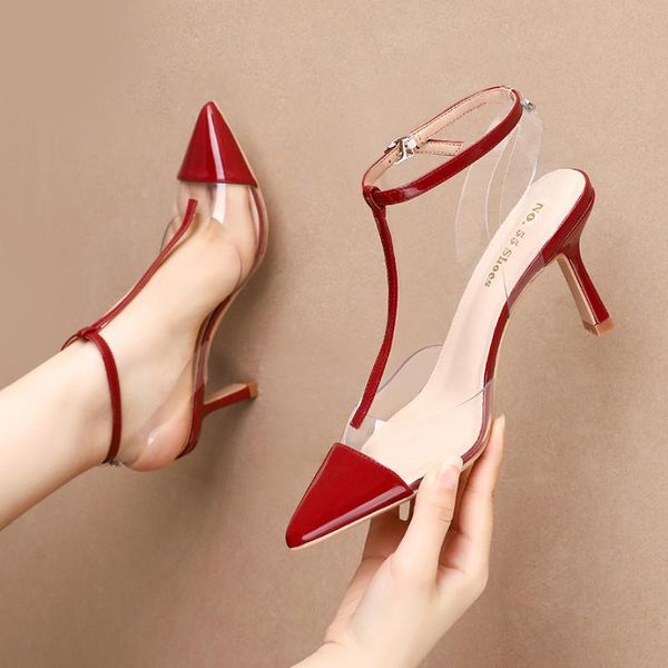 sandals fashion pointed shallow mouth high heels t-strap transparent women's shoes, 2021 most shoes 2626-6, Black
sandals fashion pointed shallow mouth high heels t-strap transparent women's shoes, 2021 most shoes 2626-6, Black