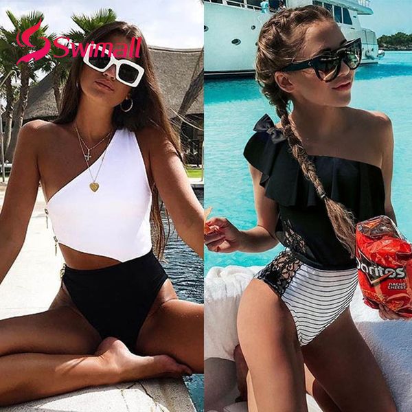 one piece swimsuit women 2019 summer beachwear splice one shoulder swimwear zipper bathing suits monokini swimsuit, White;black
one piece swimsuit women 2019 summer beachwear splice one shoulder swimwear zipper bathing suits monokini swimsuit, White;black