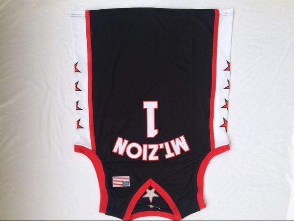 custom xxs-6xl wholesale tracy mcgrady #1 high school legends mt. zion men basketball jersey s-2xl high quality, Black;red
