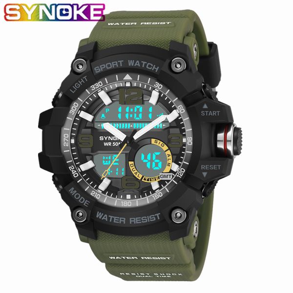 synoke new arrival quartz sport watches electronic double display g watch waterproof outdoor men's watches for mens, Slivery;brown
synoke new arrival quartz sport watches electronic double display g watch waterproof outdoor men's watches for mens, Slivery;brown