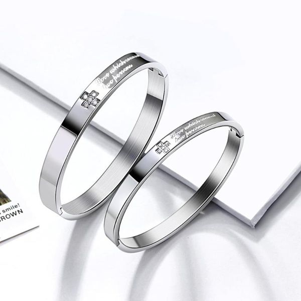 bangle 316l titnanium steel set for couples cross design pave zircon gent/lady sizes sweetheart stainless bangles sets, Black
bangle 316l titnanium steel set for couples cross design pave zircon gent/lady sizes sweetheart stainless bangles sets, Black