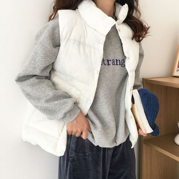 autumn winter new vest simple wild solid color thick vest korean style stand collar windproof down for women new, Black;white
autumn winter new vest simple wild solid color thick vest korean style stand collar windproof down for women new, Black;white