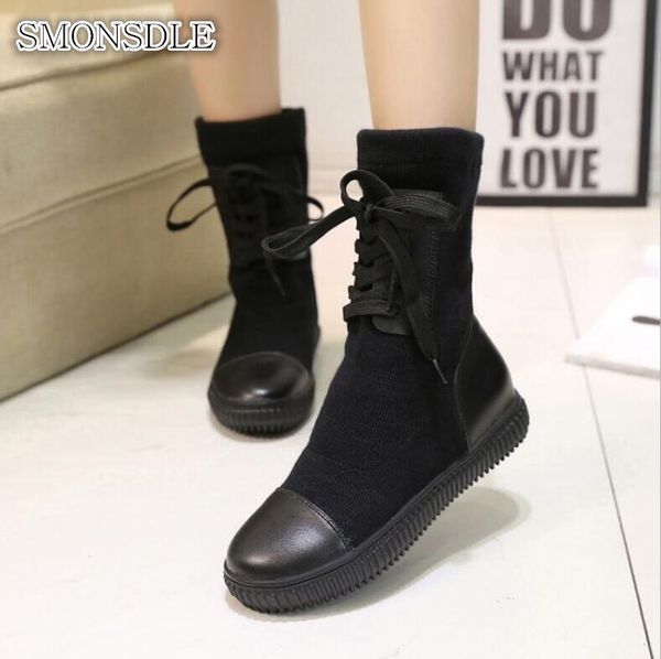 smonsdle 2019 autumn and winter new boots women's leather heightening thick bottom elastic boots in the tube casual women, Black
smonsdle 2019 autumn and winter new boots women's leather heightening thick bottom elastic boots in the tube casual women, Black