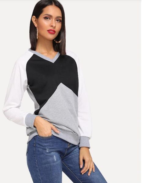 women's hoodies & sweatshirts 2021 cotton women oversize sweatshirt v neck patchwork casual girls long sleeve fashion clothes 8019, Black
women's hoodies & sweatshirts 2021 cotton women oversize sweatshirt v neck patchwork casual girls long sleeve fashion clothes 8019, Black