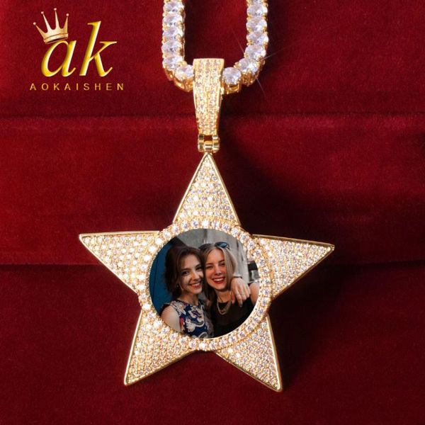 pendant necklaces solid back pentagram memory picture necklace micro pave charm men's hip hop jewelry, Silver
pendant necklaces solid back pentagram memory picture necklace micro pave charm men's hip hop jewelry, Silver