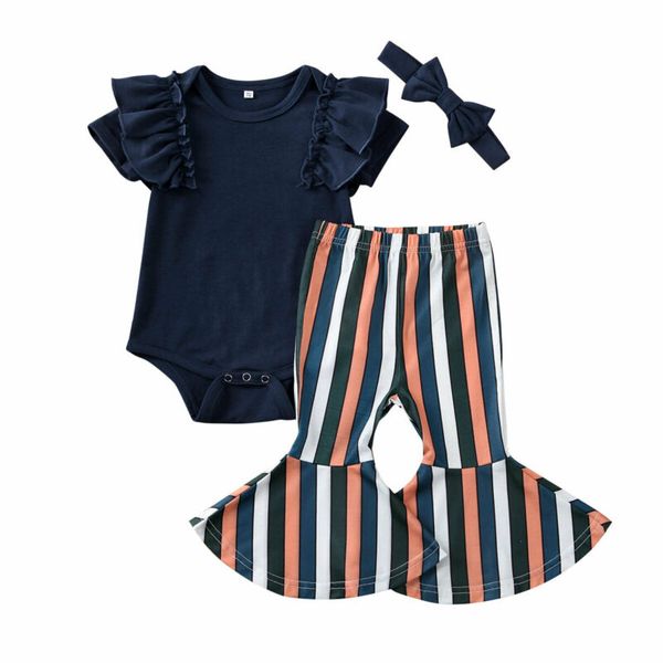 infant baby girls clothes short sleeve black ruffle romper striped flared pants headband 3 pcs baby girls casual outfits, White
infant baby girls clothes short sleeve black ruffle romper striped flared pants headband 3 pcs baby girls casual outfits, White