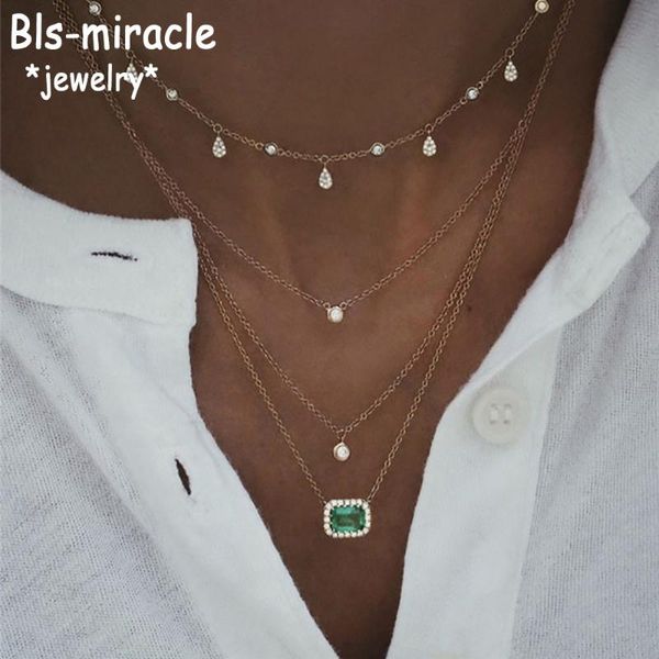 new fashion boho vintage gold necklaces for women crystal green stone water drop pendant necklace multilayer female jewelry gift, Silver
new fashion boho vintage gold necklaces for women crystal green stone water drop pendant necklace multilayer female jewelry gift, Silver