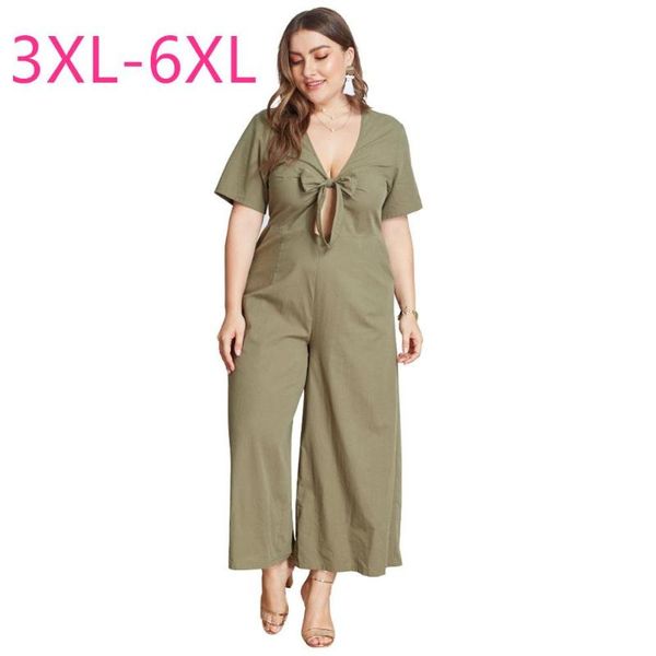 new summer plus size jumpsuit for women large slim pocket short sleeve green deep v neck long jumpsuits 3xl 4xl 5xl 6xl, Black;white
new summer plus size jumpsuit for women large slim pocket short sleeve green deep v neck long jumpsuits 3xl 4xl 5xl 6xl, Black;white