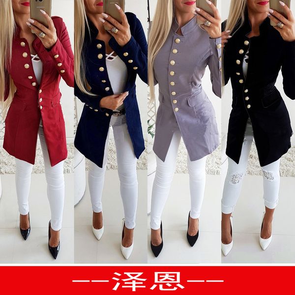 fashion autumn and winter european and american long-sleeved buckle slim jacket women's trench coats, Tan;black
fashion autumn and winter european and american long-sleeved buckle slim jacket women's trench coats, Tan;black