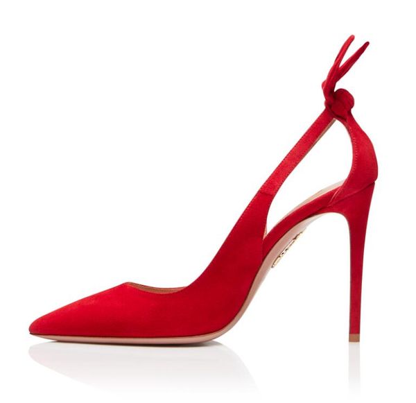 perfect official shoes aquazzura deneuve pump 105 bow pump buttery suede pointed toe side cutouts genuine leather shoes, Black 
perfect official shoes aquazzura deneuve pump 105 bow pump buttery suede pointed toe side cutouts genuine leather shoes, Black