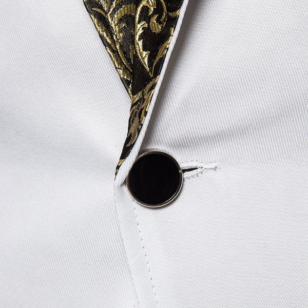 2020 new men shawl lapel blazer designs plus size gold flowers print sequins suit jacket dj club stage singer clothes, White;black
2020 new men shawl lapel blazer designs plus size gold flowers print sequins suit jacket dj club stage singer clothes, White;black