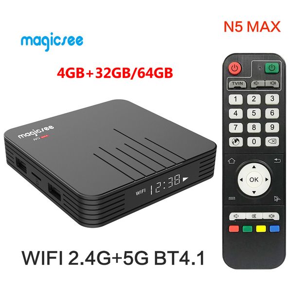 magicsee n5 max tv box android 8.1 amlogic s905x3 4gb 32gb 64gb dual wifi 2.4+ 5ghz bluetooth usb3.0 media player
magicsee n5 max tv box android 8.1 amlogic s905x3 4gb 32gb 64gb dual wifi 2.4+ 5ghz bluetooth usb3.0 media player