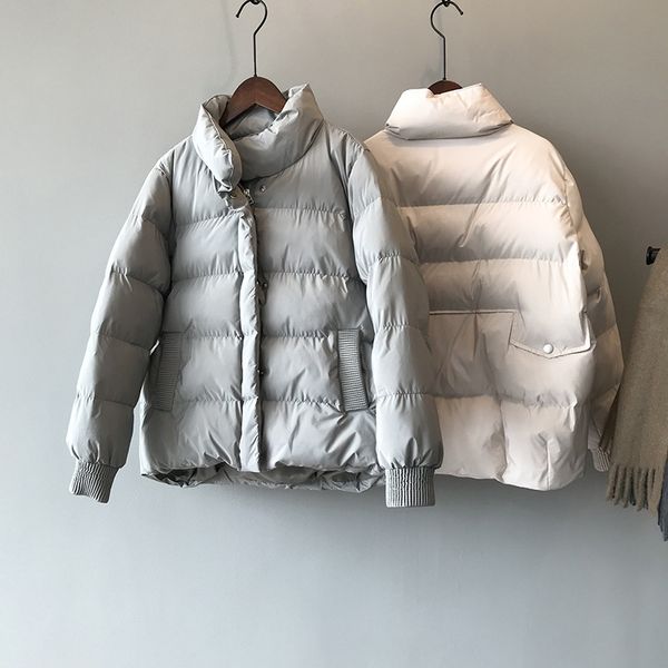 2019 winter new thickened warm bread down cotton caot female korean loose neck cotton jackets female, Black
2019 winter new thickened warm bread down cotton caot female korean loose neck cotton jackets female, Black