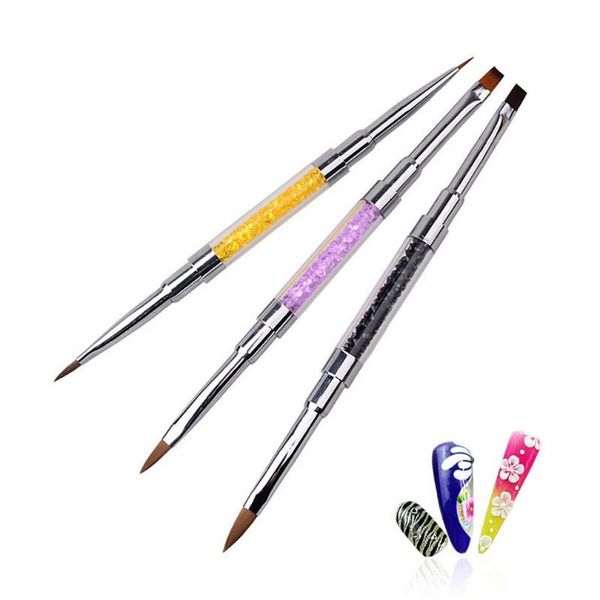 double ends nail art painting brush crystal carved light therapy pen uv gel painting pen nylon nail art tool, Silver
double ends nail art painting brush crystal carved light therapy pen uv gel painting pen nylon nail art tool, Silver