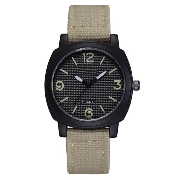 men quartz watch date army soldier canvas strap analog watches sports clock men's wrist watches, Slivery;brown
men quartz watch date army soldier canvas strap analog watches sports clock men's wrist watches, Slivery;brown