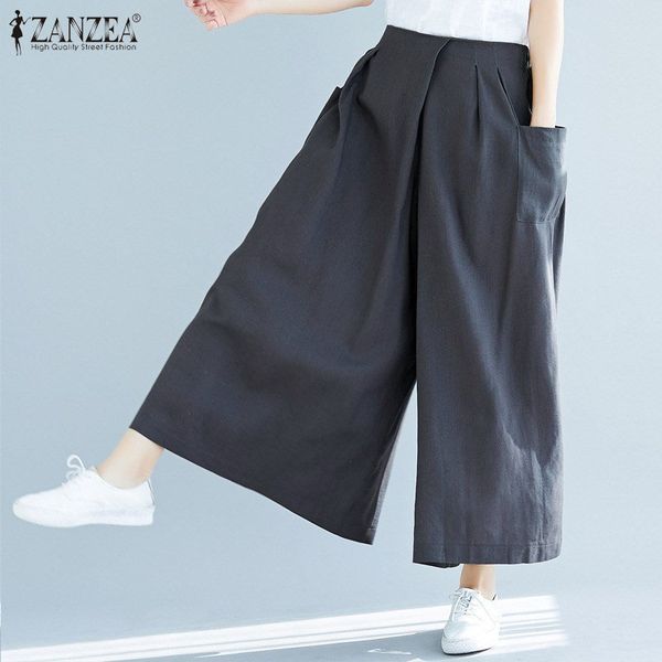 2020 zanzea women baggy wide leg pants elastic waist long trousers casual loose pockets pantalones femme streetwear sweatpants, Black;white
2020 zanzea women baggy wide leg pants elastic waist long trousers casual loose pockets pantalones femme streetwear sweatpants, Black;white