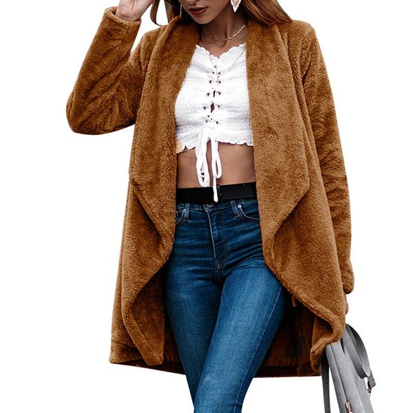 shujin 2019 new arrival women coat fashion lapel fleece faux fur cardigan outwear lady long sleeve solid color plush streetwears, Black
shujin 2019 new arrival women coat fashion lapel fleece faux fur cardigan outwear lady long sleeve solid color plush streetwears, Black