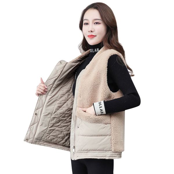 women's vests vest jacket women autumn winter short korean loose female thick warm coat fashion lambswool coats t320, Black;white
women's vests vest jacket women autumn winter short korean loose female thick warm coat fashion lambswool coats t320, Black;white