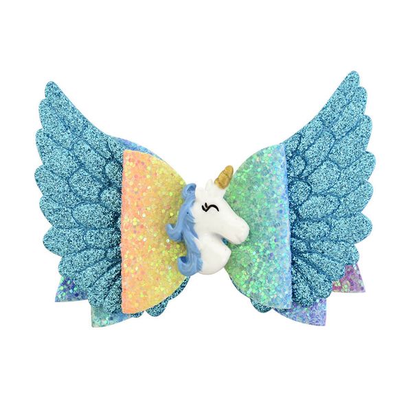 1piece 3.5 inch handmade wing unicorn leather hair bows glitter princess hair bows clips kids girls hair accessories 953, Slivery;white
1piece 3.5 inch handmade wing unicorn leather hair bows glitter princess hair bows clips kids girls hair accessories 953, Slivery;white