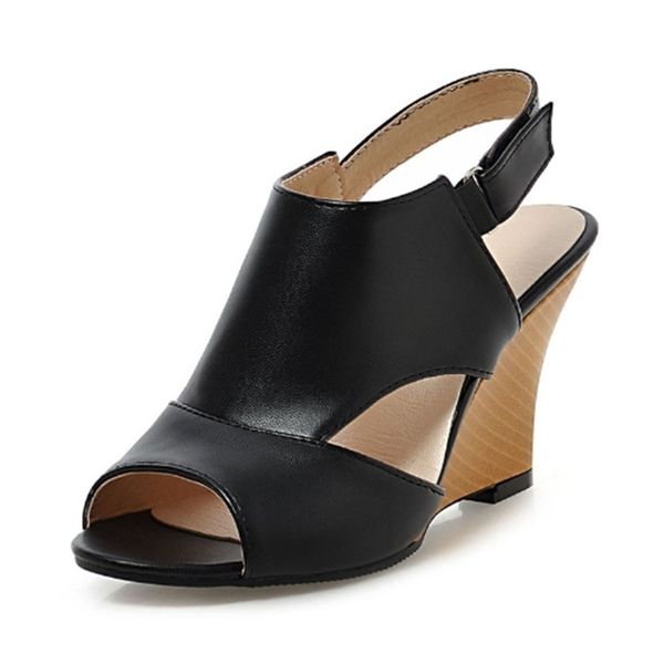 size 34-43 women sandals high heel wedges cutout summer shoes sweet peep toe less platform sandals for lady women, Black
size 34-43 women sandals high heel wedges cutout summer shoes sweet peep toe less platform sandals for lady women, Black