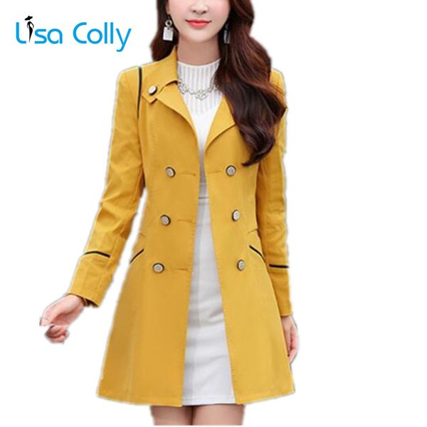 lisa colly women spring autumn trench coat women long sleeves turn-down collar double breasted coats overcoat slim outwear, Black;brown
lisa colly women spring autumn trench coat women long sleeves turn-down collar double breasted coats overcoat slim outwear, Black;brown