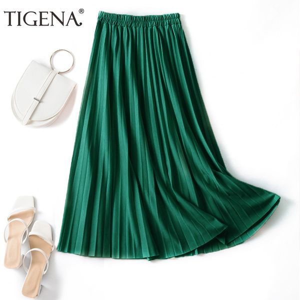 tigena basic long pleated skirt women fashion 2020 summer korean casual a line elastic high waist school skirt female green pink, Black
tigena basic long pleated skirt women fashion 2020 summer korean casual a line elastic high waist school skirt female green pink, Black