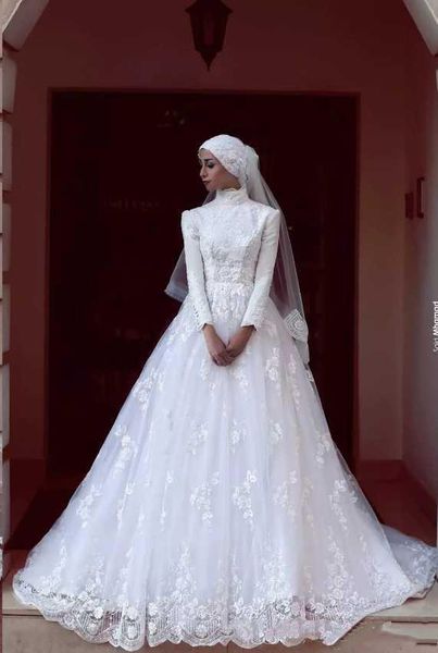 высокая шея длинные рукава a-line свадебные платья 2019 modest пользовательские кружева свадебные платья middle east vestidos de брак, White
высокая шея длинные рукава a-line свадебные платья 2019 modest пользовательские кружева свадебные платья middle east vestidos de брак, White