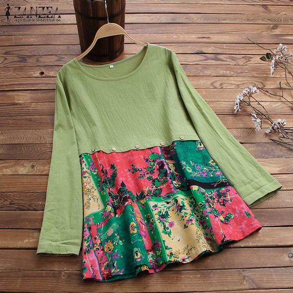 2020 plus size zanzea spring shirts women long sleeve vintage print patchwork cotton blouse tunic blusas female chemise, White
2020 plus size zanzea spring shirts women long sleeve vintage print patchwork cotton blouse tunic blusas female chemise, White