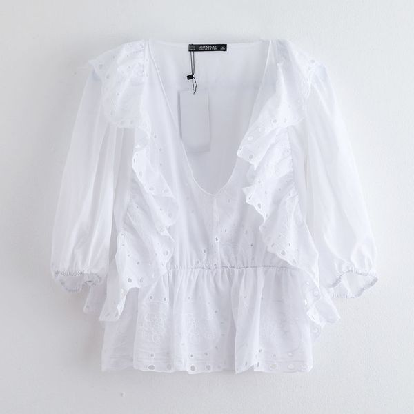 zoepo casual v neck tshirts women fashion white hollow out embroidery women elegant ruffles short tees female ladies cx
zoepo casual v neck tshirts women fashion white hollow out embroidery women elegant ruffles short tees female ladies cx