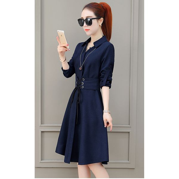 2019 spring autumn women's new fashion wild small fragrance v-neck temperament lace long windbreaker skirt a257, Black;brown
2019 spring autumn women's new fashion wild small fragrance v-neck temperament lace long windbreaker skirt a257, Black;brown