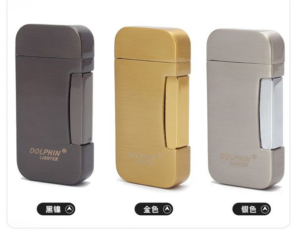 New Type Two Flam Torch Turbo Lighter Blue Flame Electronic Lighter Gas Lighter Butane Mini Cigar Cigarettes Lighters Gift