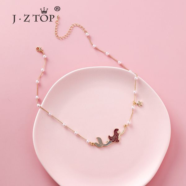 new fashion mermaid necklace women sweet imitation pearl clavicle chain necklace small star choker for girls party birthday gift, Golden;silver
new fashion mermaid necklace women sweet imitation pearl clavicle chain necklace small star choker for girls party birthday gift, Golden;silver