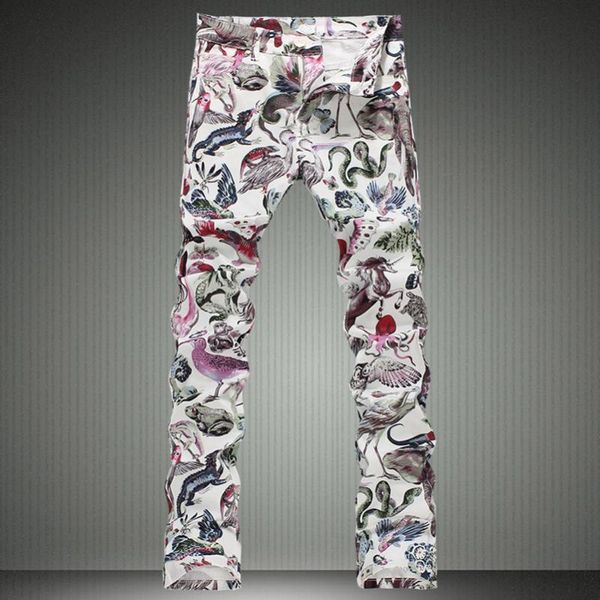 men's fashion animal world print jeans male slim fit straight elastic denim pants long trousers ing, Blue
men's fashion animal world print jeans male slim fit straight elastic denim pants long trousers ing, Blue