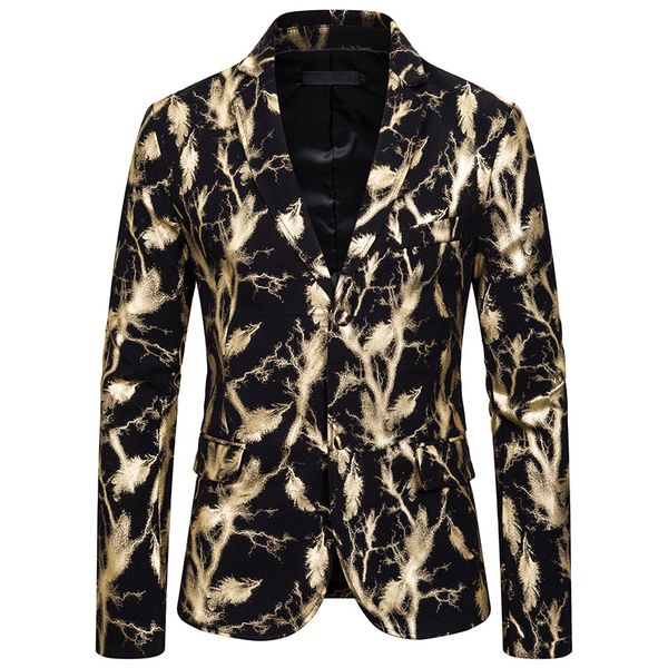 mens fashion party casual blazer jacket shiny gold foil print slim fit business wedding suit blazer men stage clothes for singer, White;black
mens fashion party casual blazer jacket shiny gold foil print slim fit business wedding suit blazer men stage clothes for singer, White;black