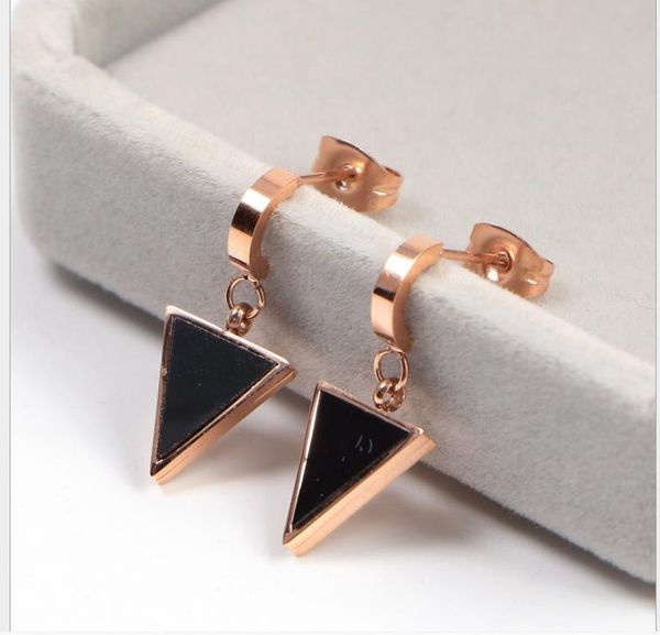korean simple triangle earrings titanium steel plated 18k rose gold black earrings letter earrings, Golden;silver
korean simple triangle earrings titanium steel plated 18k rose gold black earrings letter earrings, Golden;silver