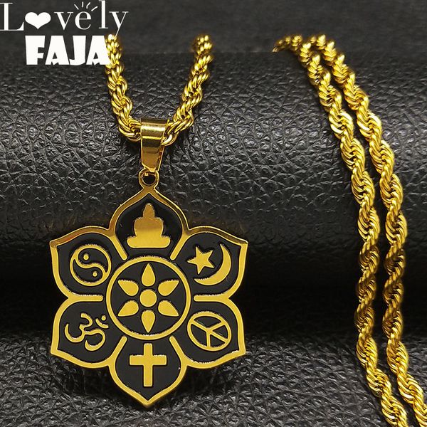 2018 yin yang yoga lotus buddha stainless steel choker necklace women gold color long necklace jewelry bisuteria mujer n188345, Silver
2018 yin yang yoga lotus buddha stainless steel choker necklace women gold color long necklace jewelry bisuteria mujer n188345, Silver