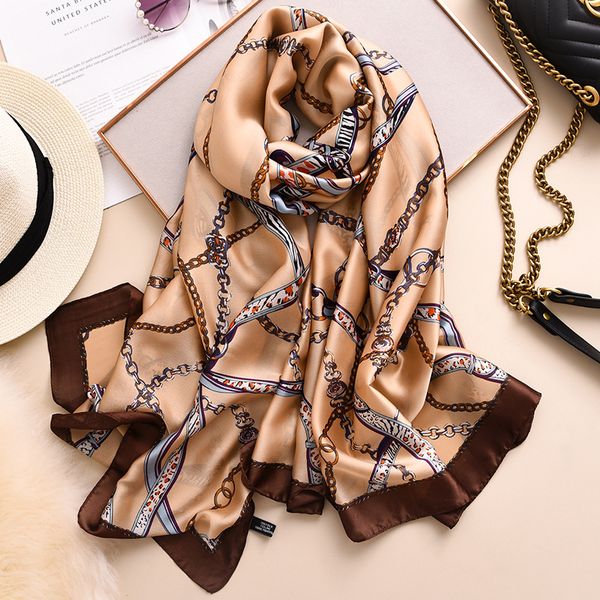 fashion leopard chain silk scarf for women 2020 spring new shawls and wraps foulard neck scarves hijab, Blue;gray
fashion leopard chain silk scarf for women 2020 spring new shawls and wraps foulard neck scarves hijab, Blue;gray