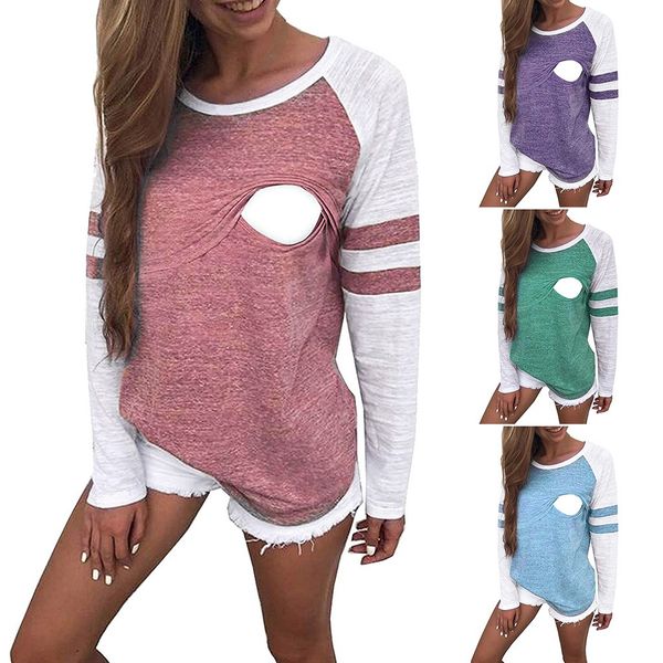 SAGACE Nursing Top Long Sleeve Maternity Striped Brestfeeding Blouse Top Nursing Tops Casual Ladies Maternity Clothes Pregnancy
SAGACE Nursing Top Long Sleeve Maternity Striped Brestfeeding Blouse Top Nursing Tops Casual Ladies Maternity Clothes Pregnancy