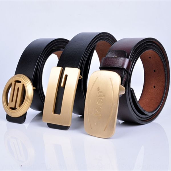 cowhide men's smooth buckle solid pure copper buckle cowhide men's persona belt personality pure copper belt fashion personality, Black;brown
cowhide men's smooth buckle solid pure copper buckle cowhide men's persona belt personality pure copper belt fashion personality, Black;brown