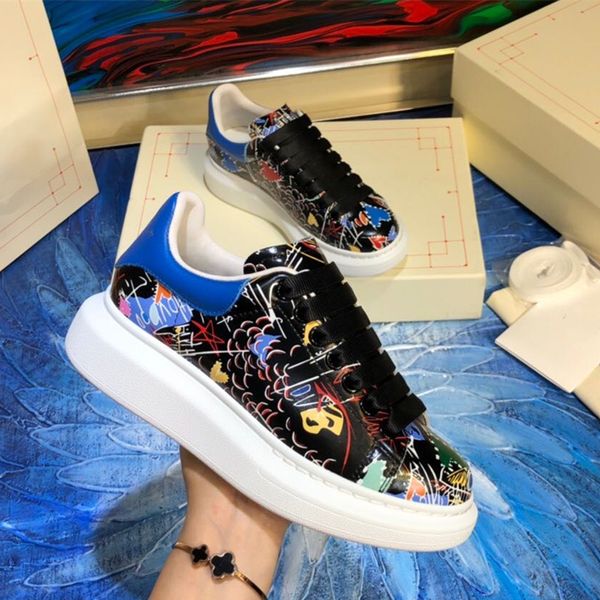 with box highly recommended printed oversized calf leather lace up sneakers fashion men women casual sneakers, Black
with box highly recommended printed oversized calf leather lace up sneakers fashion men women casual sneakers, Black