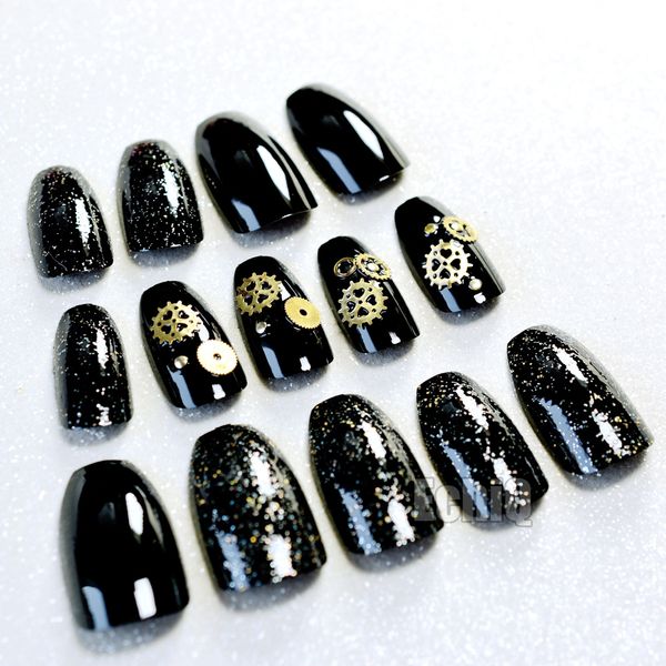 metal gearwheel ballerina coffin fake nails acrylic long nail tips black with glitter mechanical style square head false nails, Red;gold
metal gearwheel ballerina coffin fake nails acrylic long nail tips black with glitter mechanical style square head false nails, Red;gold