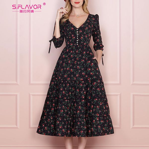 s.flavor женщины урожай boho цветочные printed платье 2020 лето три четверти рукав v шеи платье партии элегантные платья line, Black;gray
s.flavor женщины урожай boho цветочные printed платье 2020 лето три четверти рукав v шеи платье партии элегантные платья line, Black;gray